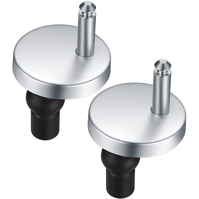 2 piezas de fijaciones de bisagras para asiento de inodoro, bisagras de liberación rápida, fijaciones de bisagras para asiento de inodoro, con tornillos de goma de repuesto
