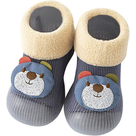 

QWZNDZGR Non-Skid Floor Slippers Soft Sole Non Slip Cotton Mesh Breathable Baby Toddler Indoor House Floor Slipper