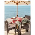 thumbnail image 3 of Outdoor Tablecloth with Umbrella Hole for Patio/Picnic/Party/Camping, Red Poppy Waterproof Table Cloth Square Cover Washable, Spring Summer Farmhouse Flowers Rustic Burlap (60"x 60"), 3 of 8
