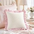 thumbnail image 3 of Kojanyu Ruffle Throw Pillow Covers, Vintage Floral Decorative Cushion Cases, Cottage Style Pillow for Sofa Bed Decor and Living Room Accent., 3 of 8