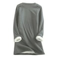 thumbnail image 3 of jsaierl Women's Sherpa Lined Sweatshirts Fleece Round Neck Pullover Loungewear Long Sleeve Casual Tunic Top Winter Warm Underwear Top, 3 of 7