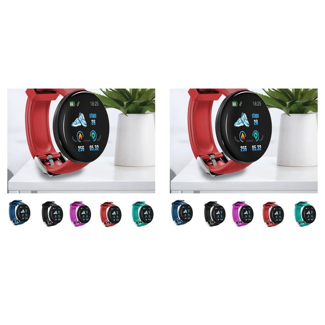 Reloj inteligente Monstrate de plástico pantalla redonda de 1.3 pulgadas conteo de pasos presión arterial Bluetooth 4.0 Azul 2Conjunto
