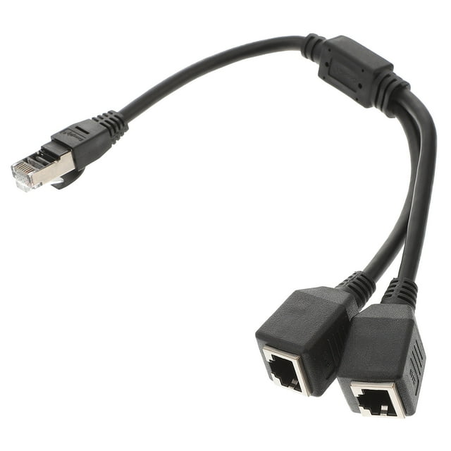 Etereauty 1Pc RJ45 Cable Adapter Splitter 1 Male to 2 Female Port LAN Network Plug 2 in