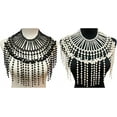 thumbnail image 4 of Pearl Shawl Layered Jewelry Shoulder Body Chain Harness Pearl Beaded Necklace Collar, 4 of 6
