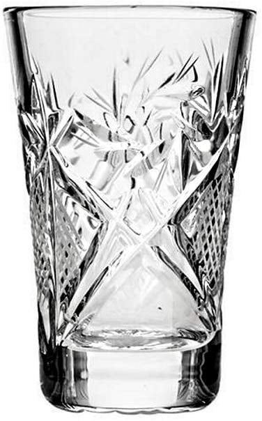1.2 oz Hand Made Vintage Russian Crystal Glass Neman Glassworks GL5104 Set of 6 Clear