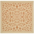 thumbnail image 2 of Safavieh Courtyard Nanda Botanical Indoor/Outdoor Area Rug, Natural/Terracotta, 7'10" x 7'10" Square, 2 of 8