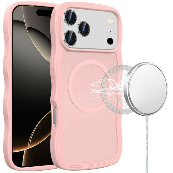 For iPhone 17 Pro Max Grip Hand Magnetic Ring HQ Hybrid - Pink