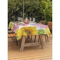 thumbnail image 4 of 54x80 Inch Outdoor Tablecloth with Umbrella Hole Zipper Rectangle Farmhouse Sunflowers Rectangular Tablecloths Outside Waterproof Spring Country Watercolor Pig Floral Patio Table Cover for Picnic, 4 of 8