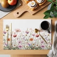 thumbnail image 2 of Light Pink Placemats Set of 4, Floral Rustic Wildflower Leaf Spring Blossom Non-Slip Place Mats Washable Table Mats for Kitchen Dining Table Decorations Indoor/Outdoor, 2 of 9