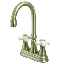 Kingston Brass KS2498PX Governor Two-Handle 2-Hole Deck Mount Bar Faucet in Brushed Nickel
