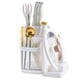 thumbnail image 4 of Multifunctional Kitchen Storage Rack Kitchen Countertop Cutting Board Pot Cover Chopsticks Forks Spoons Holder Pearl White, 4 of 5