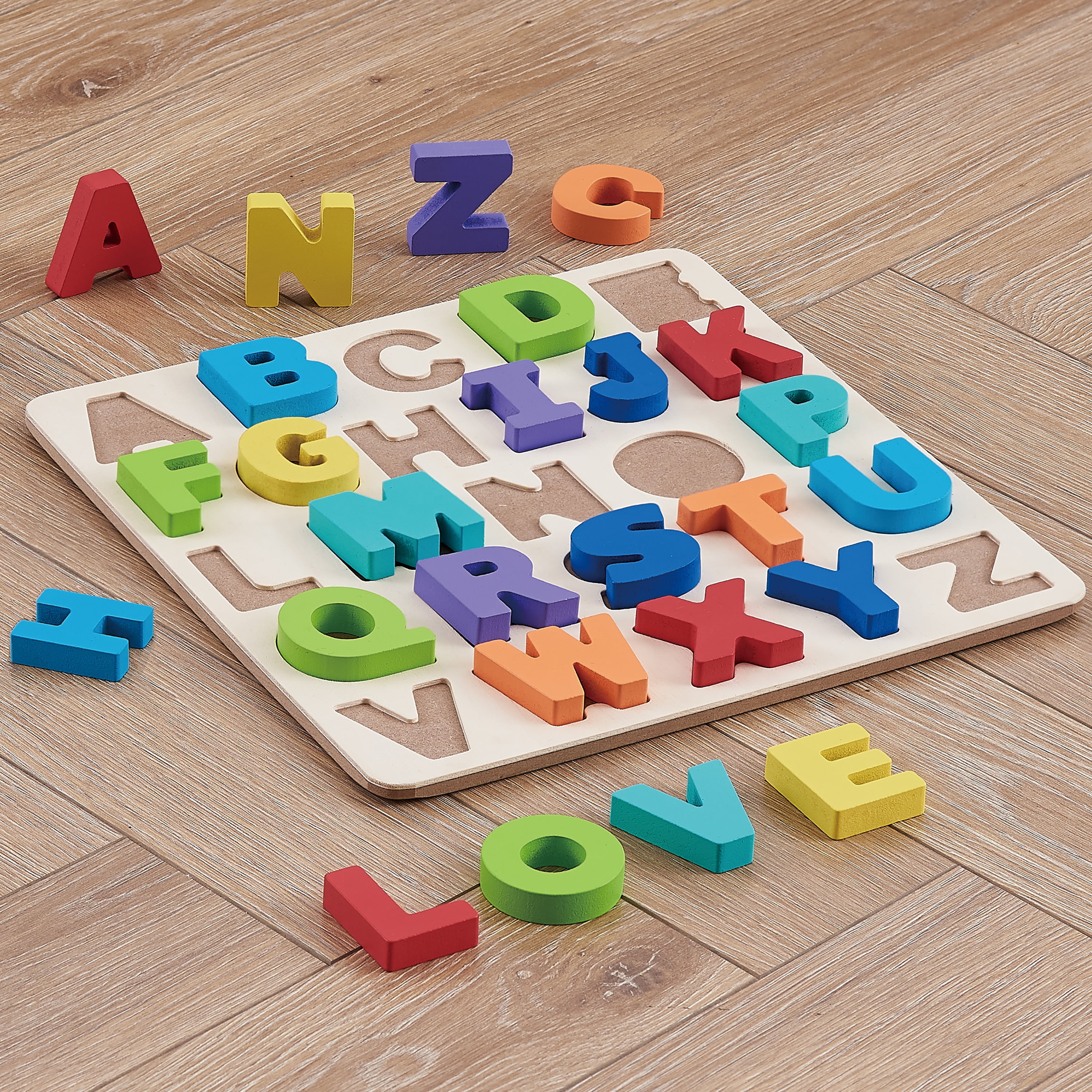 Spark Create Imagine Wooden Alphabet Puzzle Jigsaw Puzzle with 27 Pieces that provides young child with a great way of learning the alphabet in an easy and fun way