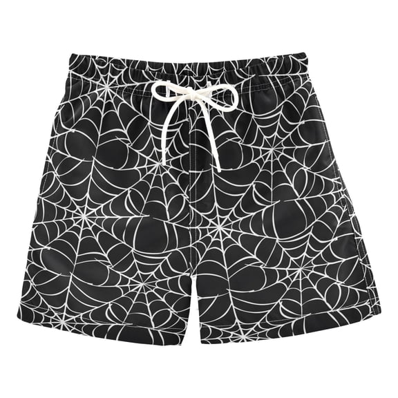 joogoo Boy Swim Trunks Spiders Webs Bathing Beach Board Shorts M