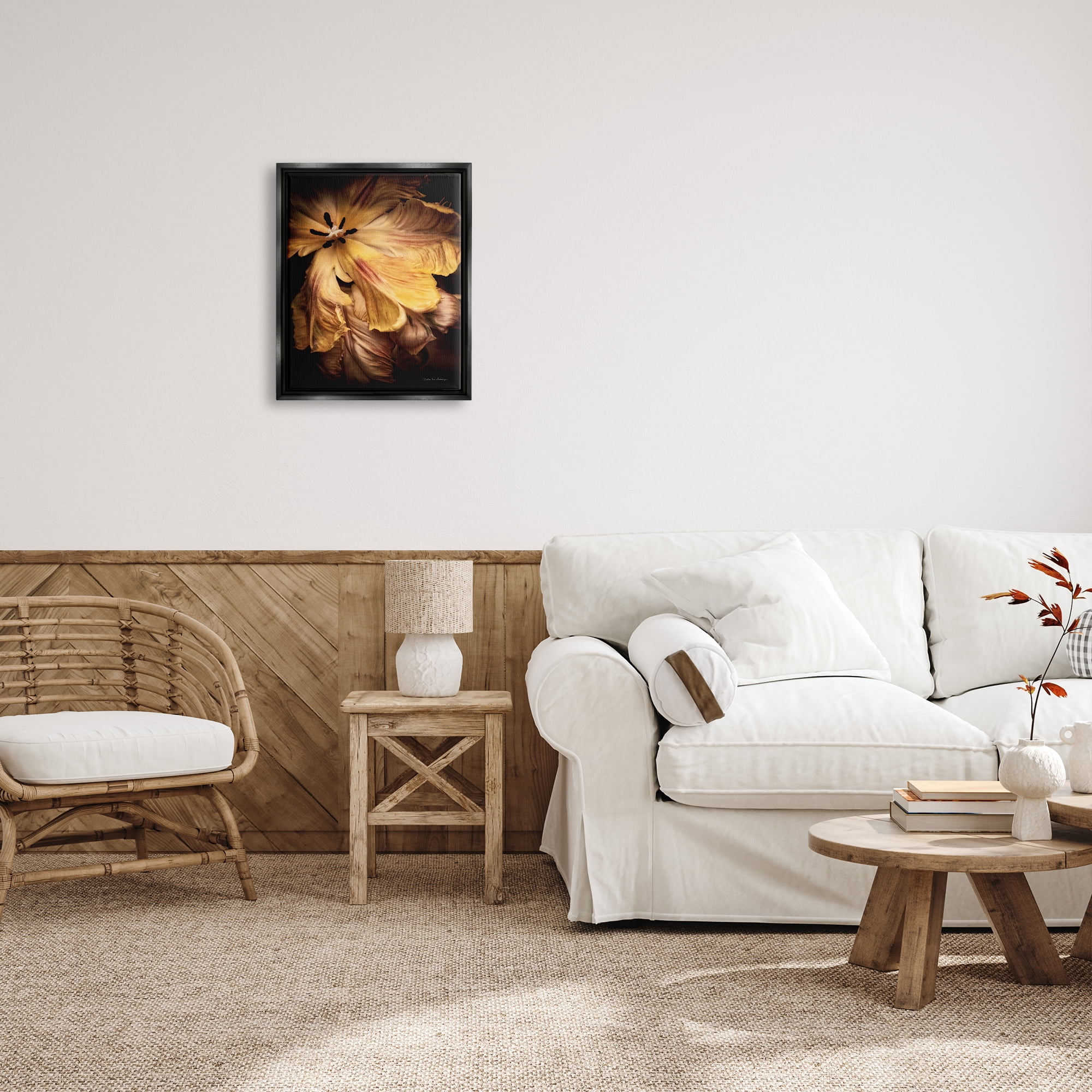 Stupell Industries Modern Hibiscus Photography Botanical & Floral Photography Black Floater Framed Art Print Wall Art, 17 x 21