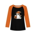 thumbnail image 4 of Drmagiyhm Long Sleeve Tops for Girls Size 10-12 Cute Halloween Floral Print T-Shirts Casual Holidays Stretchy Crewneck Shirts Girl Graphic Tops 11-12 Years White, 4 of 4