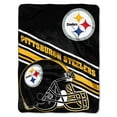 thumbnail image 1 of Couverture Jetée Pittsburgh Steelers Slant Raschel 60"x80 Pouces, 1 of 1