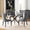 Black-Round Table, variant on 5-Piece Modern Round Glass Dining Table Set, 36" Clear Tempered Glass Top with Black Velvet Nailhead Trim Chairs, for Dining Rooms, Living Rooms, Small Spaces