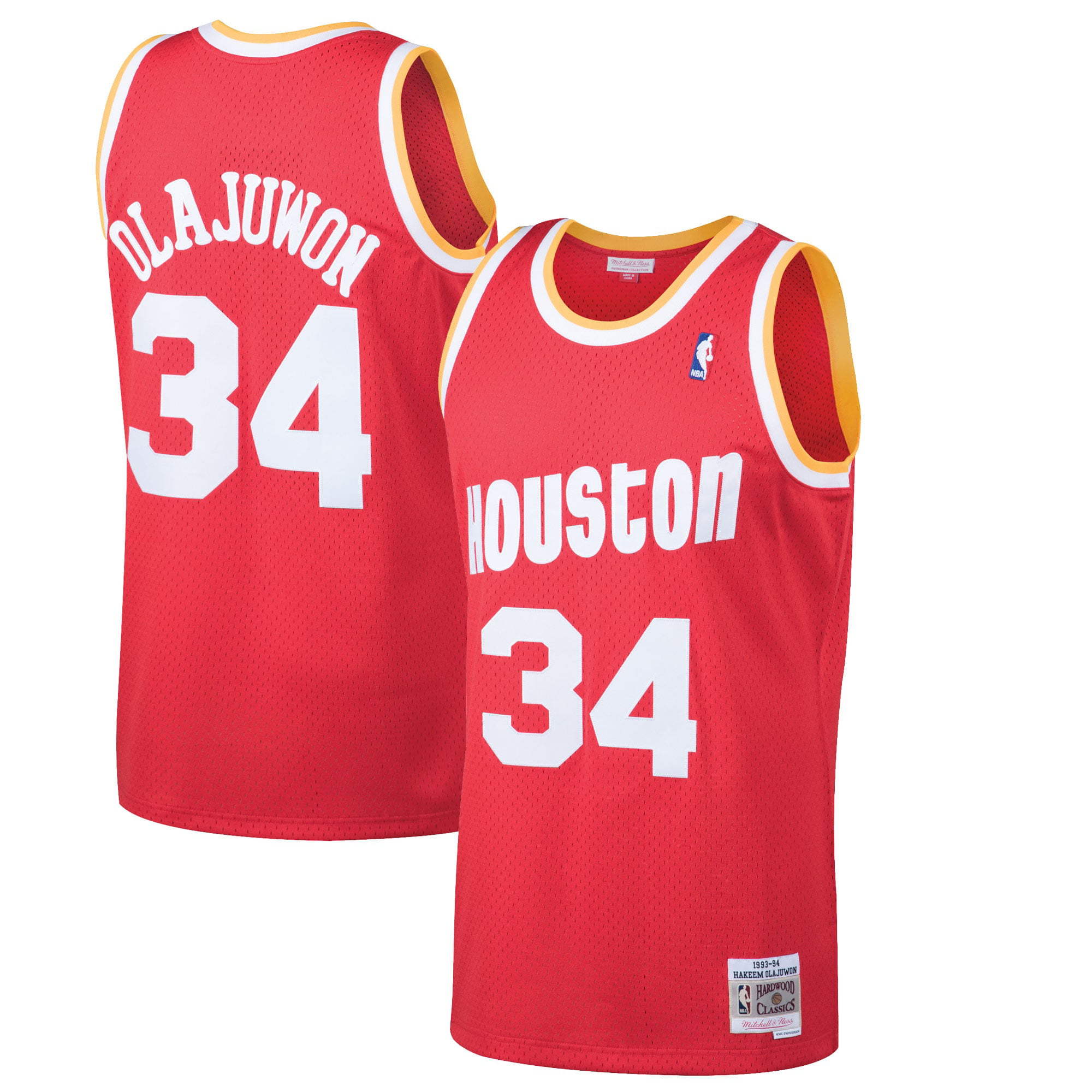 Retro Hakeem Olajuwon #34 Houston Rockets Basketball Jersey Stitched White 