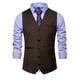 thumbnail image 3 of Chaqueta de Traje de Ocio de Bolsillo sin Cuello en V de Color Sólido sin Mangas, Trajes de Hombre de Ajuste Delgado para el Uso Formal Informal, 3 of 7