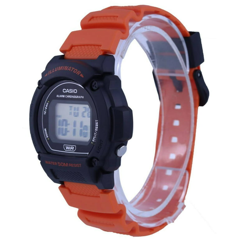 W219H-4AV, Black and Orange Digital Men's Watch