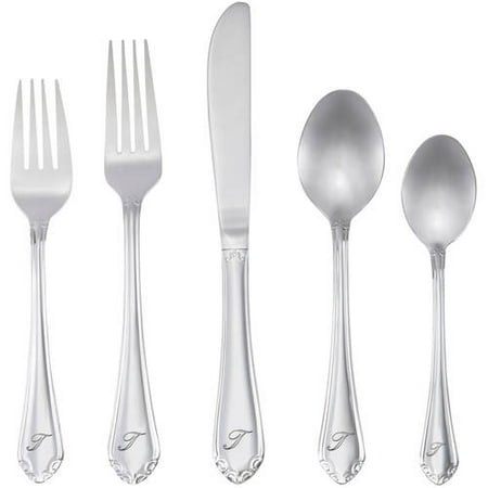 RiverRidge 46-Piece Monogrammed Flatware, Royalty Pattern