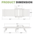 thumbnail image 5 of FUNDAZE Adjustable Wheeled HDPE Plastic Outdoor Patio Lounge Chair W/ Cup Holder,78.3"x25.1"x16.3", White, 5 of 5