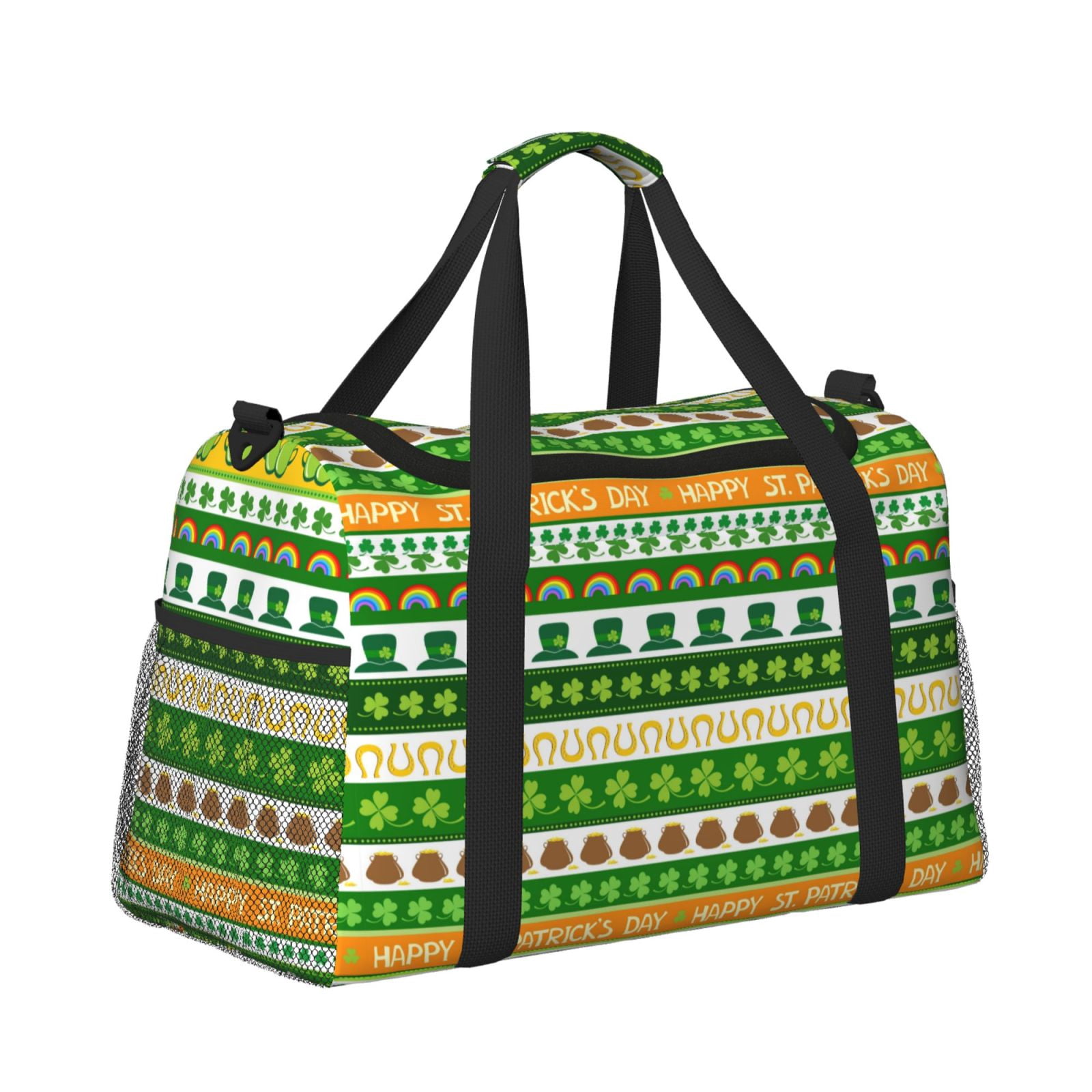 Fuzoiu St. Patrick's day in green colors Print Travel Duffle Bag,Carry On Tote Bags,Duffel Bag,Sport Gym Bag, Hospital Bag for Labor and Delivery, Overnight Bag,Luggage Bag