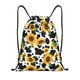 thumbnail image 1 of Fotbe Cute Cow Print Sunflower D Bolsa Mochila con Cordón Estampada, Bolsa de Gimnasio Deportiva, Bolsa Cinch, Bolsa con Cordón para Hombres y Mujeres-Small, 1 of 6