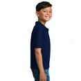thumbnail image 3 of Gildan Youth DryBlend Jersey Polo Classic Fit Tee, Breathable Cotton-Poly Welt Collar T-Shirt, Navy, L, 3 of 5