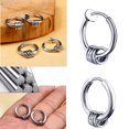 thumbnail image 4 of 1Pc Men Boys Punk Circle Ear Clip Stainless Steel Punk Circle Tassel Rings Earring Hip Hop Style Jewelry, 4 of 9