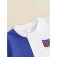 thumbnail image 5 of Bagilaanoe 4th of July Outfits for Toddler Baby Boys Short Sleeve Contrast Color T-Shirts Tops + Shorts 6M 12M 18M 24M 3T 4T Kids Independence Day Clothes 2pcs Short Pants Set, 5 of 7