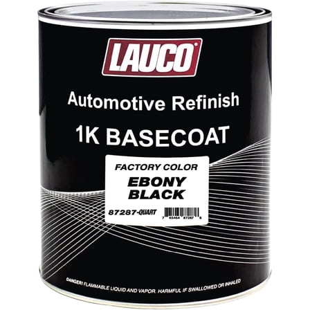 Automotive Basecoat Paint LAUCO Black 1K Factory Color Match Ebony 87287 Quart