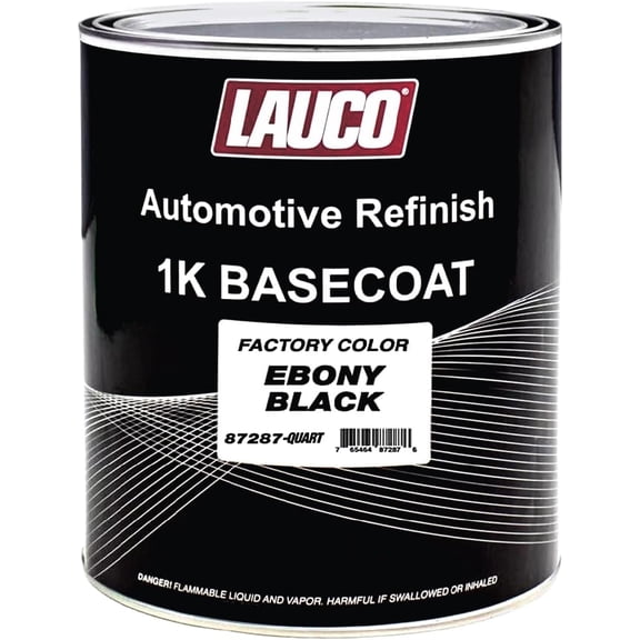 Automotive Basecoat Paint LAUCO Black 1K Factory Color Match Ebony 87287 Quart