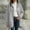 Gray, variant on WIZUTIZ Women's Solid Color Zip Up Hoodie Drawstring Hood Mid-Length Sweatshirt Jacket Casual Loose Fit Outerwear with Pockets Fall Winter