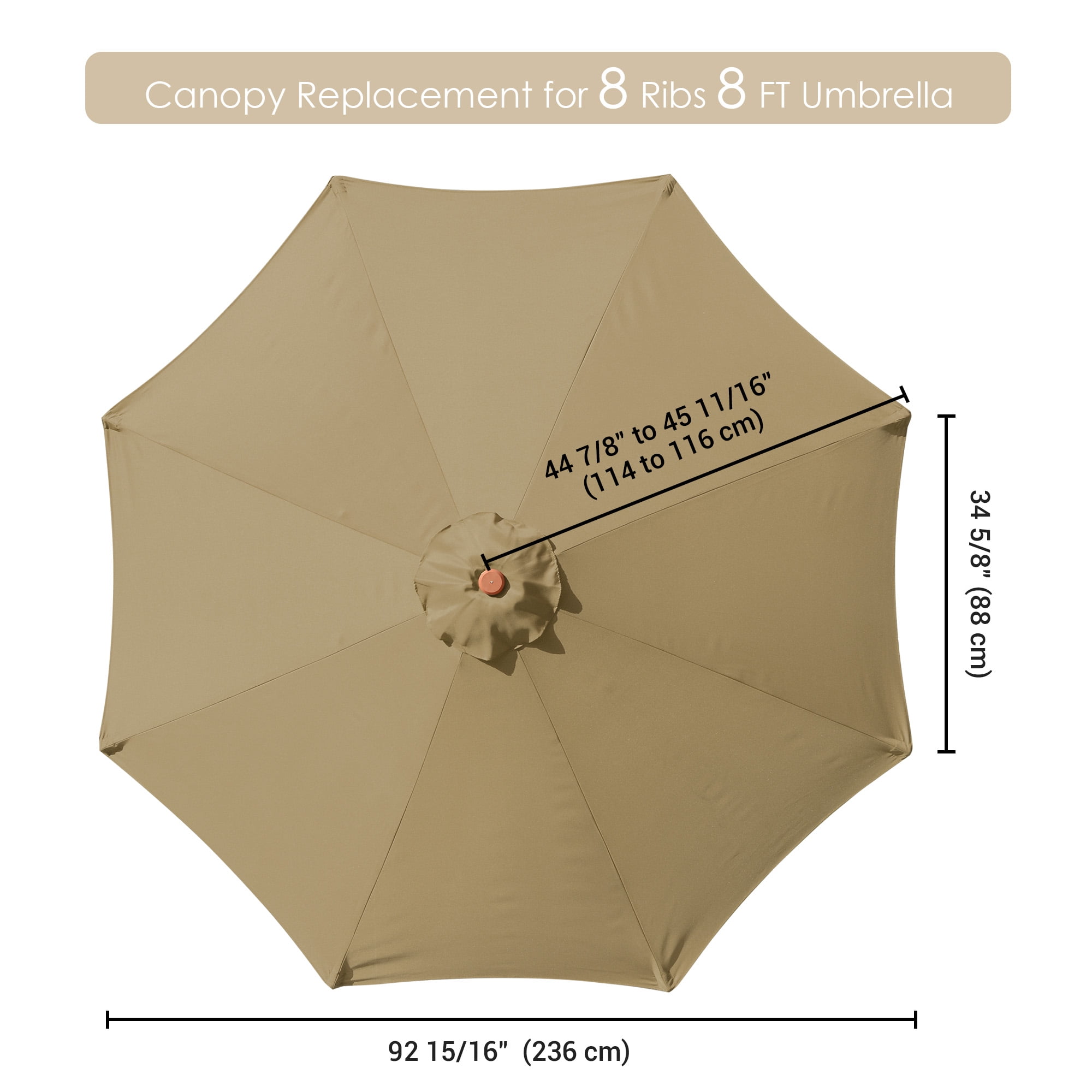 Patio Umbrella Canopy Top Cover Replacement Market Beach Umbrella 8' 9' 10' 13' 