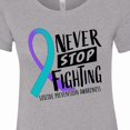 thumbnail image 4 of Inktastic Never Stop Fighting Suicide Prevention Awareness Ribbon Women's T-Shirt, 4 of 5