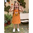 thumbnail image 4 of Cjfdfy Toddler Baby Girls Halloween Outfit Dress Pumpkin Ghost Corduroy Embroidery Sleeveless Bow Decor A-line Stripe Dress Cute My First Halloween Fall Winter Outfit 6M-4Y, 4 of 9