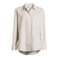 thumbnail image 5 of Time and Tru Women's Oversized Button Front Shirt, Sizes XS-XXXL, 5 of 6