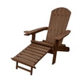 thumbnail image 4 of Alpine Corporation Dark Teak Folding Adirondack Chair w/Cup Holder and Ottoman, 4 of 5