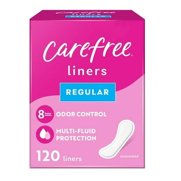 Carefree Acti-Fresh Panty Liners, Soft and Flexible Feminine Care Protection, Regular, 120 Count