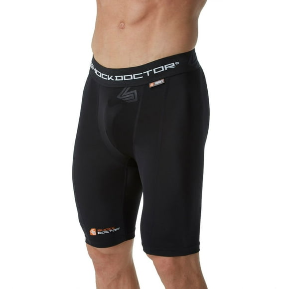 Men's Shock Doctor 221 Core Compression Short with BioFlex Cup (Black M)
