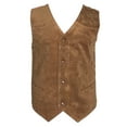thumbnail image 2 of Men's Vest Soft Suede 4 Snap Closure Front Pockets Casual Western Sleeveless Top, Navy, 2XL, 2 of 4