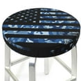 thumbnail image 6 of Goofa Navy Camouflage American Flag Printed Stool Covers Round, Waterproof Round Bar Stool Covers Anti-Slip Round Bar Stool Seat Cover with Elastic Bands Durable -14 inch, 6 of 7