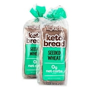 Kiss My Keto Bread Seeded Wheat — Zero Carb Bread, Sugar Free, Low Calorie, Non GMO, Soy Free, 6g Protein Per Slice | 100% Carb Free Healthy Bread High Fiber, 2 Pack