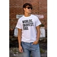 thumbnail image 3 of Worlds Okayest Dad Fathers Day Family Men's Graphic T Shirt Tees Brisco Brands X, 3 of 5