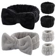 thumbnail image 1 of YIFVNGHUI Toallas de muñeca para lavar la cara, spa, pulseras y diadema, pulseras absorbentes de microfibra de secado rápido para niñas, hombres, maquillaje, juego de 6 brazaletes (negro y gris), 1 of 5