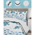 thumbnail image 4 of Quilts Twin-XL Size Bedding Set, Blue Coastal Sea Turtles Lightweight Quilted Comforter, Fish Coral Ocean Life Underwater Soft Bedspread Coverlet with Pillow Covers for All Season, 68" x 98", 4 of 7
