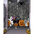 thumbnail image 3 of Shower Curtains for Bathroom-36"x72",Halloween Pumpkin Ghost Black Cat Waterproof Bath Curtain Grommet Shower Curtain Set with Hooks,Spiderweb Black White Washable Bath Accessories, 3 of 6