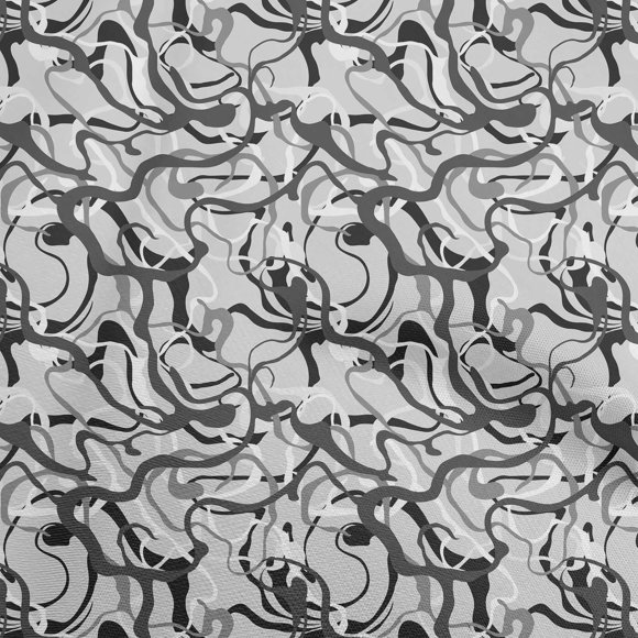 oneOone Polyester Lycra Gray Fabric Abstract Dress Material Fabric Print Fabric By The Yard 56 Inch Wide