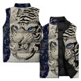 thumbnail image 2 of Chaleco moderno y versátil para hombre, con estampado de tigre elegante, chaleco para hombre, nuevo estilo de invierno, chaleco cómodo y cálido para el viento frío, 2 of 4